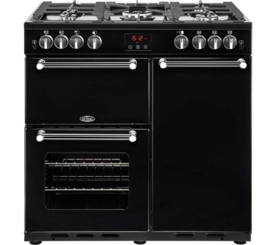 BELLING  Kensington 90G Gas Range Cooker - Black & Chrome